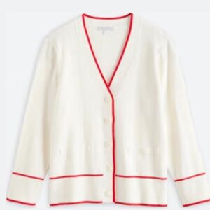 Contrast Tipped Button Front Cardigan